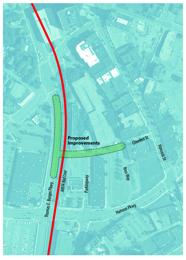 Quincy: Construction of a New Connection from Burgin Parkway over the MBTA ($9,300,000)