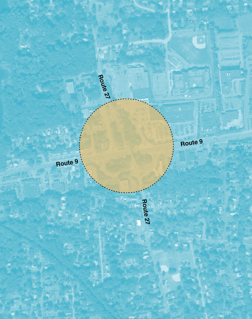 Figure 4-7. Bridge Replacement, Route 27 (North Main Street) over Route 9 (Worcester Street) and Interchange Improvements Project Area
Figure 4-7 is a map of Route 27 and Route 9.